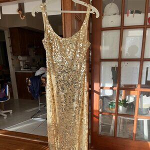 Fabulous brand new gold sequin dress (Lord and Taylor) size P